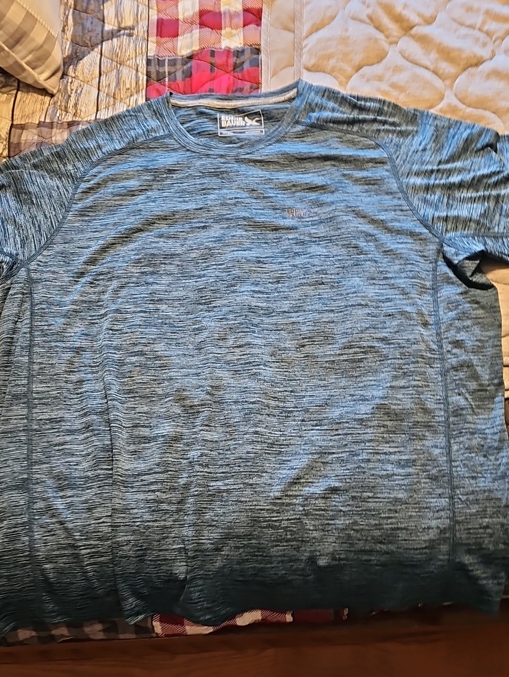 Eddie Bauer Heathered Teal-Blue Short Sleeve Performance Tee